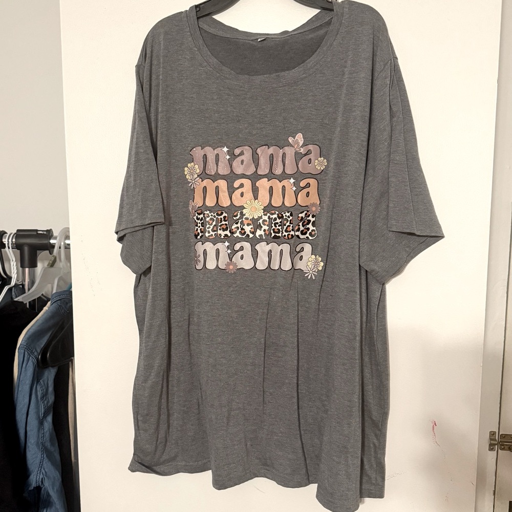 Mama tee gray size 3xl